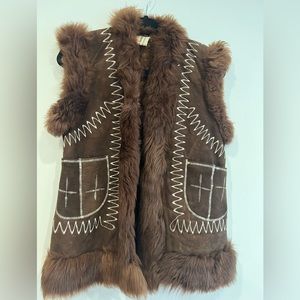 VTG Genuine Shearling Vest fits like  M